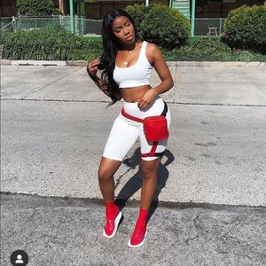 Black 2 piece FASHION NOVA crop top short set